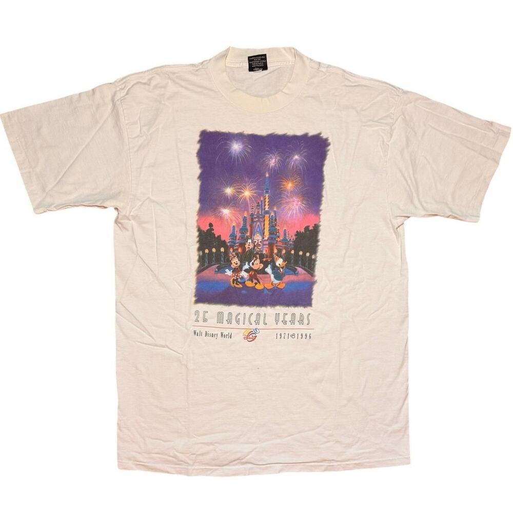 Vintage 1996 The Art of Disney T-Shirt White Size XL 25 Magical Years WDW